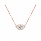 Sienna Bezel Solitaire Lab Grown Diamond Necklace in 14K Rose Gold