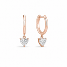Cerelia Solitaire Drop Huggie Hoop Lab Grown Diamond Hoop Earrings in 14K Rose Gold