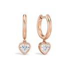 Giselle Bezel Drop Huggie Hoop Lab Grown Diamond Hoop Earrings in 14K Rose Gold
