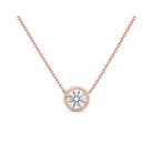 Sienna Bezel Solitaire Lab Grown Diamond Necklace in 14K Rose Gold