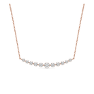 Karina Graduated Single Prong Curved Bar Lab Grown Diamond Necklace in 14K Rose Gold