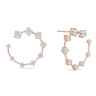 Kallista Graduated Open Hoop Lab Grown Diamond Hoop Earrings in 14K Rose Gold