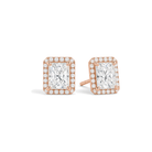 Seren Halo Lab Grown Diamond Stud Earrings in 14K Rose Gold