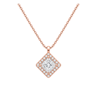 Malia Halo Lab Grown Diamond Pendant Necklace in 14K Rose Gold