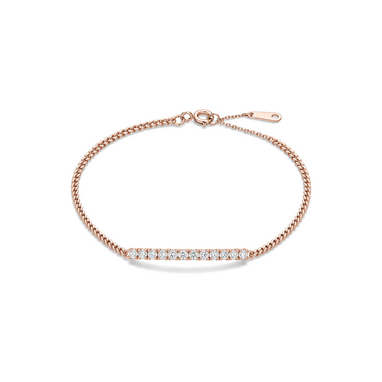 Zinnia Brilliant Bar Lab Grown Diamond Bracelet in 14K Rose Gold