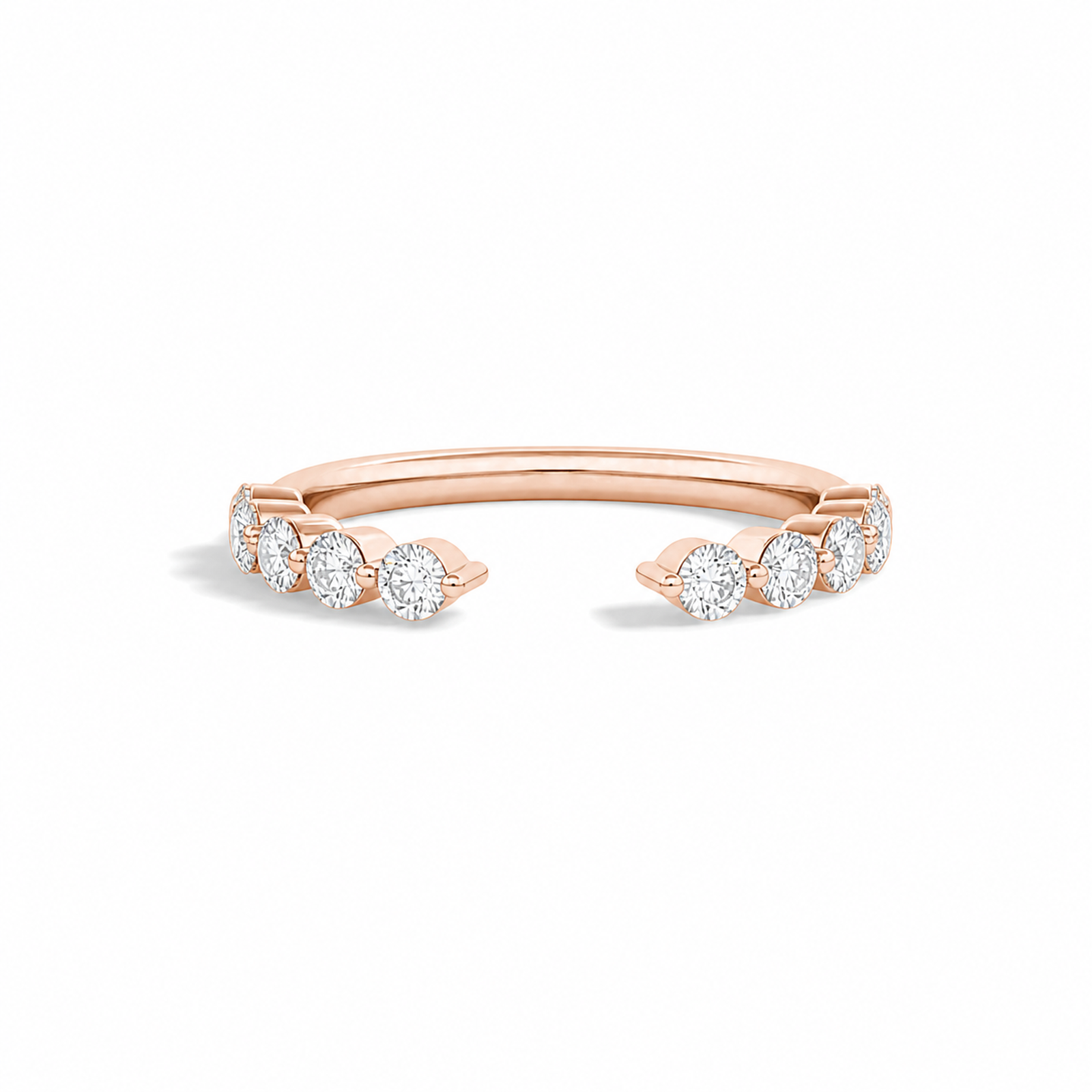 Sylvie Half Coverage Open Lab Grown Diamond Ring in 14K Rose Gold