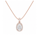 Leona Halo Accented Bail Lab Grown Diamond Pendant Necklace in 14K Rose Gold