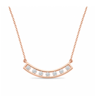 Freya Spaced Curved Bar Lab Grown Diamond Necklace in 14K Rose Gold