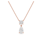 Valora Duo Drop Lab Grown Diamond Necklace in 14K Rose Gold