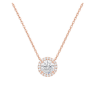 Jessa Halo Lab Grown Diamond Necklace in 14K Rose Gold