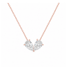 Aviana Toi Et Moi Lab Grown Diamond Necklace in 14K Rose Gold