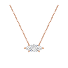 Solenne Solitaire Lab Grown Diamond Necklace in 14K Rose Gold