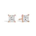 Eira Solitaire 4-Prong Lab Grown Diamond Stud Earrings in 14K Rose Gold
