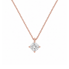 Elysia Solitaire Lab Grown Diamond Pendant Necklace in 14K Rose Gold