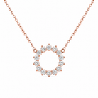 Celina Eclipse Open Circle Lab Grown Diamond Necklace in 14K Rose Gold