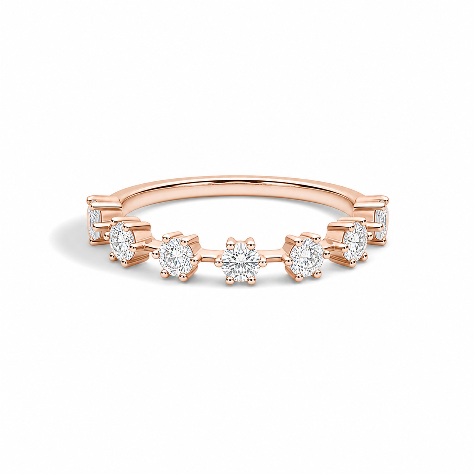 Pia Spaced Six Prong Half Eternity Lab Grown Diamond Band in 14K Rose Gold