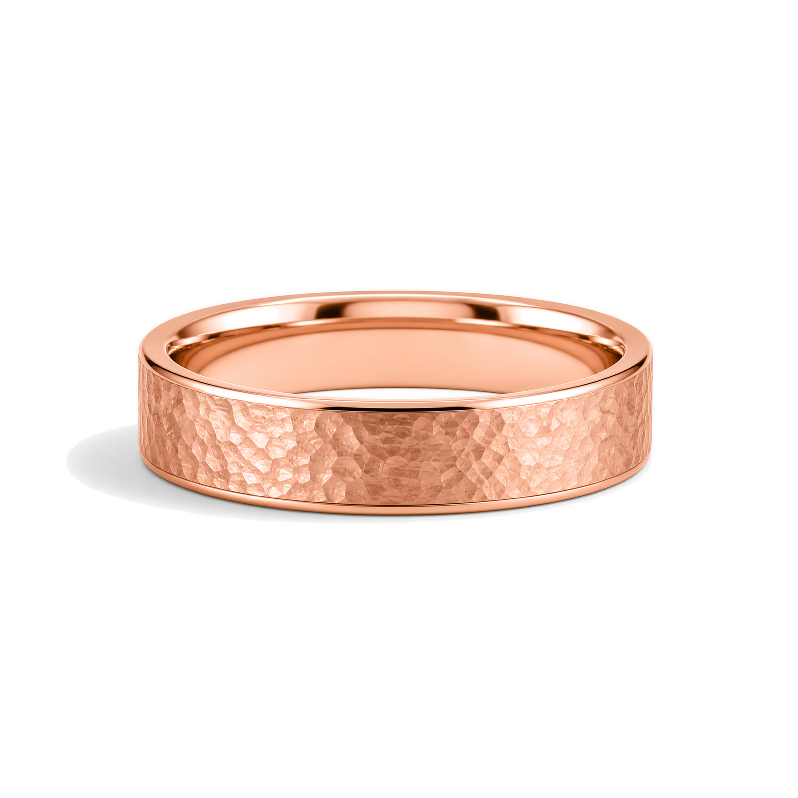 Melina Pebble Hammered Lab Grown Diamond Wedding Band in 14K Rose Gold