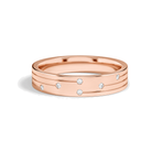 Clara Three Row Accent Lab Grown Diamond Wedding Band in 14K Rose Gold