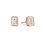 Jolie Bezel Solitaire Lab Grown Diamond Stud Earrings in 14K Rose Gold