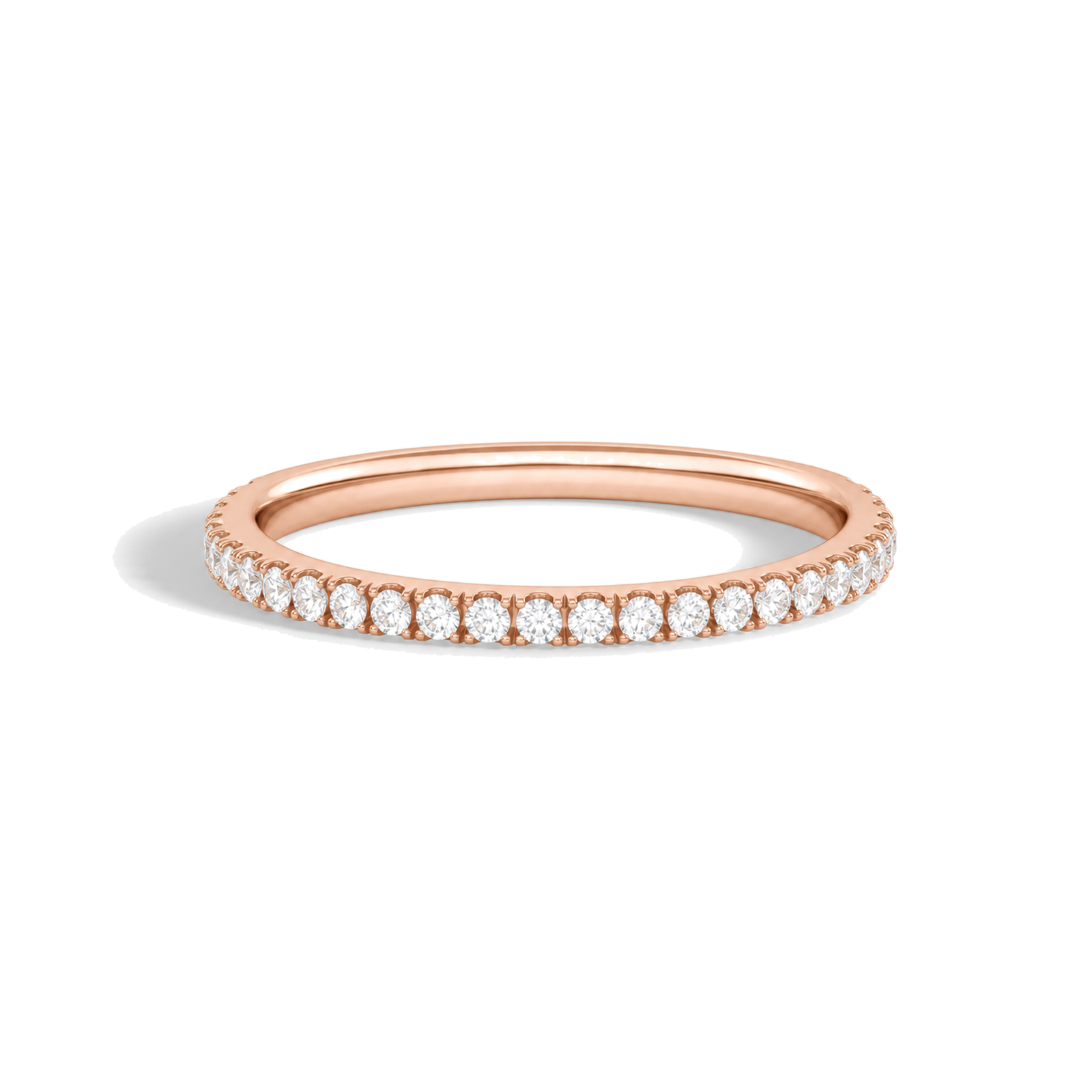 Emmeline Seraphine Three-Quarter Coverage Lab Grown Diamond Ring in 14K Rose Gold