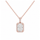 Leona Halo Accented Bail Lab Grown Diamond Pendant Necklace in 14K Rose Gold