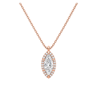 Malia Halo Lab Grown Diamond Pendant Necklace in 14K Rose Gold