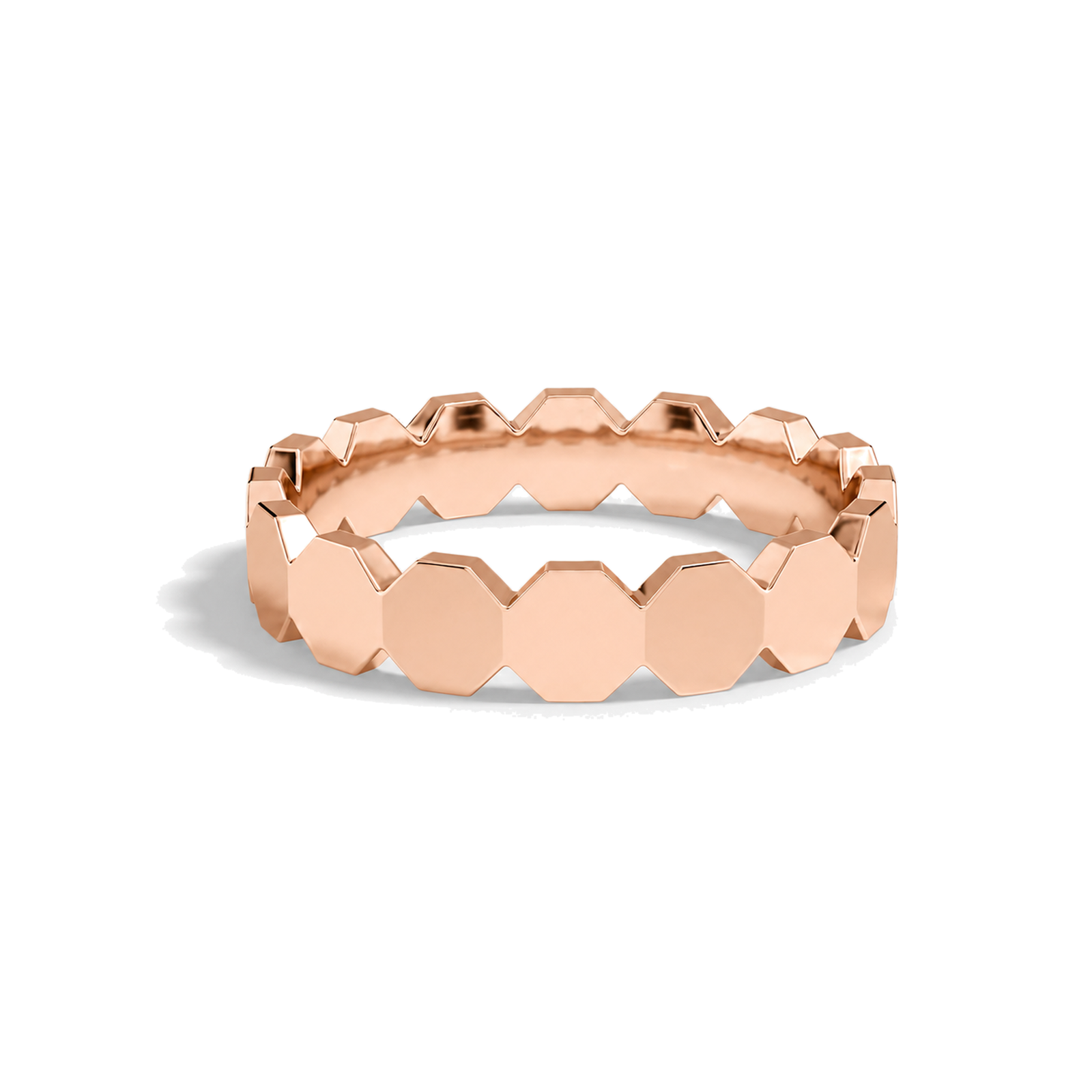Romilly All Around Octagon Lab Grown Diamond Wedding Band in 14K Rose Gold