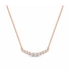 Gemma Graduated Curved Bar Lab Grown Diamond Necklace in 14K Rose Gold