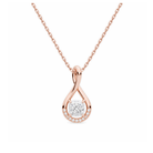 Nelle Accented Twist Lab Grown Diamond Pendant Necklace in 14K Rose Gold