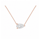 Solenne Solitaire Lab Grown Diamond Necklace in 14K Rose Gold