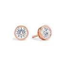 Jolie Bezel Solitaire Lab Grown Diamond Stud Earrings in 14K Rose Gold