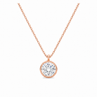 Stellaire Bezel Solitaire Lab Grown Diamond Pendant Necklace in 14K Rose Gold