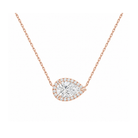 Jessa Halo Lab Grown Diamond Necklace in 14K Rose Gold