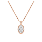 Stellaire Bezel Solitaire Lab Grown Diamond Pendant Necklace in 14K Rose Gold