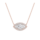 Jessa Halo Lab Grown Diamond Necklace in 14K Rose Gold