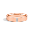 Juna Flat Edge Single Lab Grown Diamond Wedding Band in 14K Rose Gold