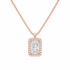 Malia Halo Lab Grown Diamond Pendant Necklace in 14K Rose Gold