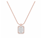 Malia Halo Lab Grown Diamond Pendant Necklace in 14K Rose Gold