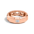 Perrine Faceted Single Lab Grown Diamond Wedding Band in 14K Rose Gold