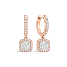Bellamy Luxe Drop Huggie Hoop Lab Grown Diamond Hoop Earrings in 14K Rose Gold