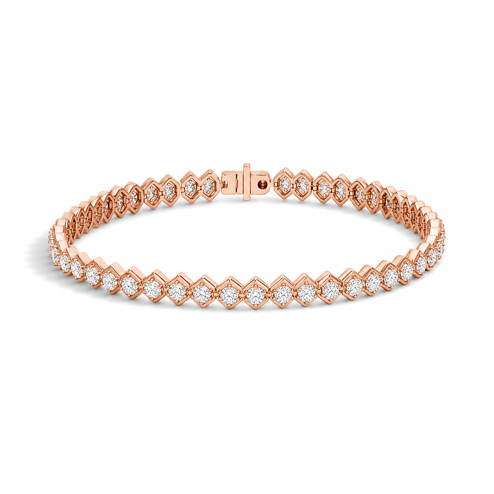 Mireya Eclat Lab Grown Diamond Tennis Bracelet in 14K Rose Gold