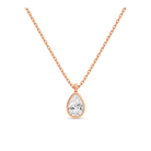 Stellaire Bezel Solitaire Lab Grown Diamond Pendant Necklace in 14K Rose Gold