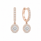 Bellamy Luxe Drop Huggie Hoop Lab Grown Diamond Hoop Earrings in 14K Rose Gold