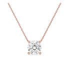Solenne Solitaire Lab Grown Diamond Necklace in 14K Rose Gold