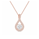 Lucina Halo Pave Twist Lab Grown Diamond Pendant Necklace in 14K Rose Gold