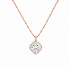 Stellaire Bezel Solitaire Lab Grown Diamond Pendant Necklace in 14K Rose Gold