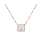Sienna Bezel Solitaire Lab Grown Diamond Necklace in 14K Rose Gold