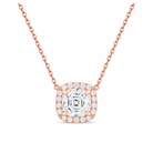 Jessa Halo Lab Grown Diamond Necklace in 14K Rose Gold