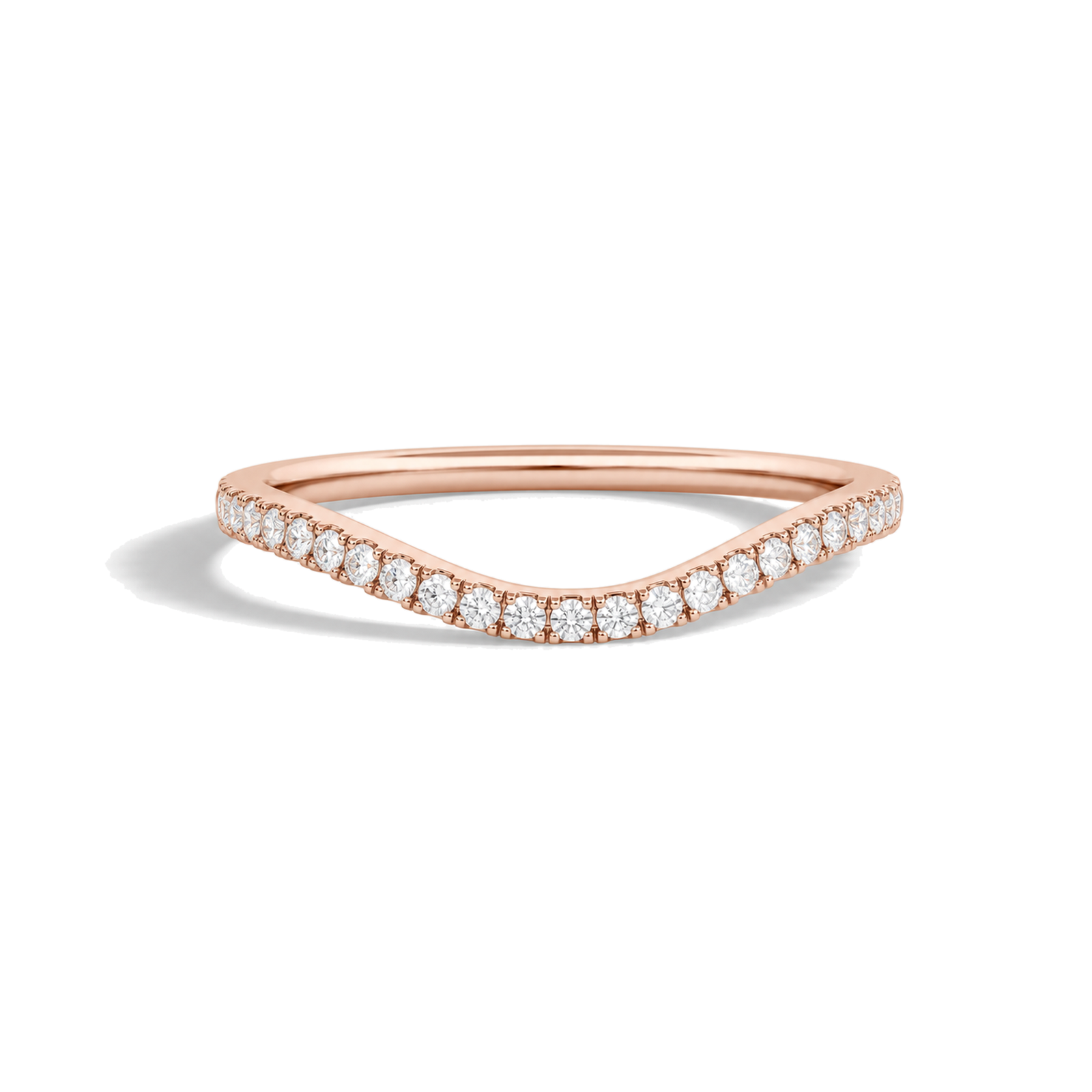 Zara Curved Half Eternity Lab Grown Diamond Band in 14K Rose Gold