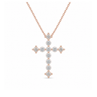 Thea Cross Lab Grown Diamond Pendant Necklace in 14K Rose Gold